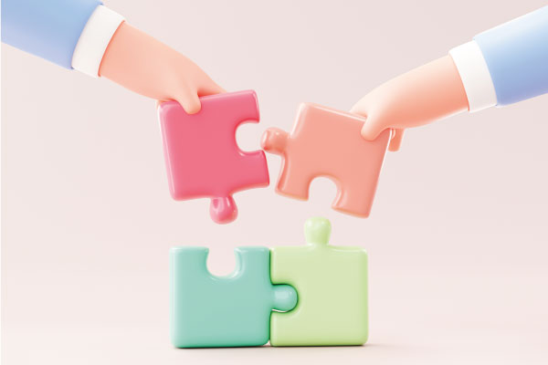 Cartoon hands setting a jigsaw puzzle | Advantages of Pre-Approvals for Buyers | DG Pinnacle Home Loans | Miami Mortgage Lender