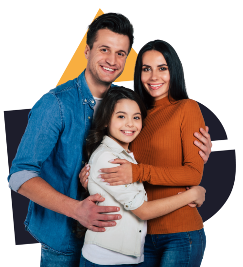 Parents and daughter standing together - DG Pinnacle Home Loans - Miami Mortgage Company